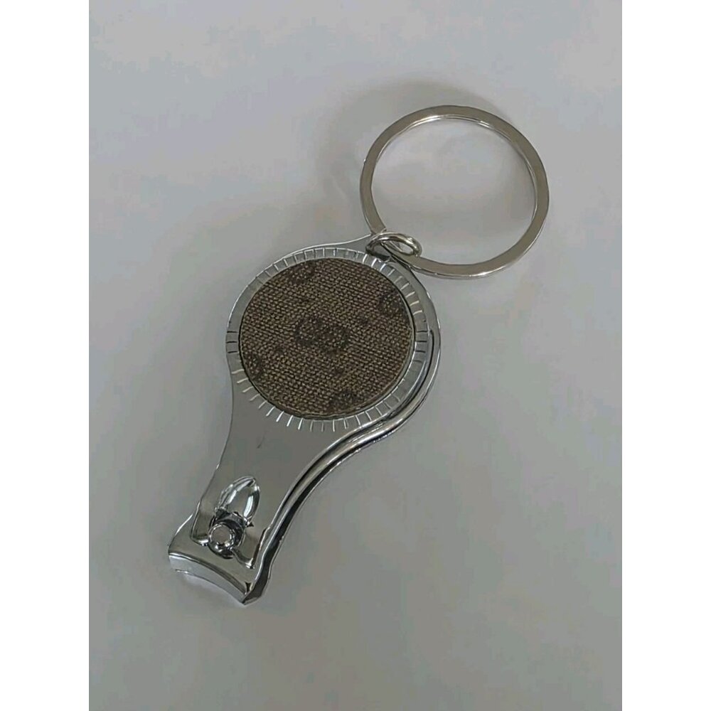 Upcycled Gucci Nail Clippers Bag Charm Keychain Bottle Opener
